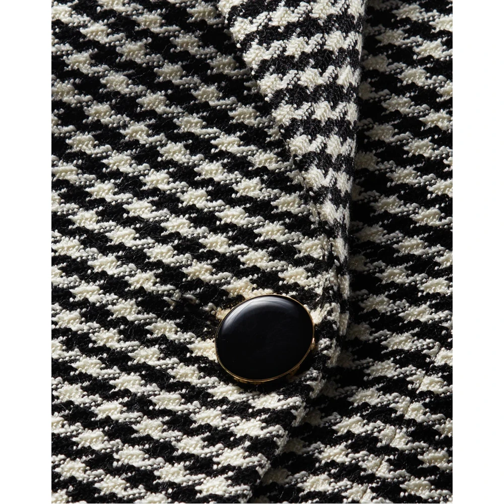 Veronica Beard Hutchinson Houndstooth Dickey Jas Black Dames