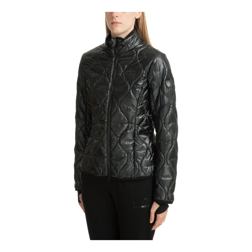 Emporio Armani EA7 Ritssluiting Effen Donsjack Black Dames
