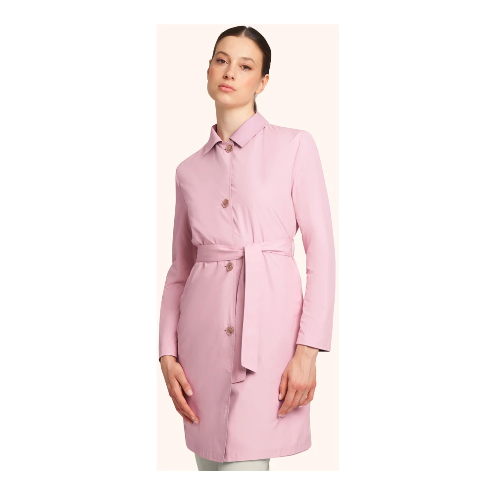 Kiton Belted Coats Pink Dames