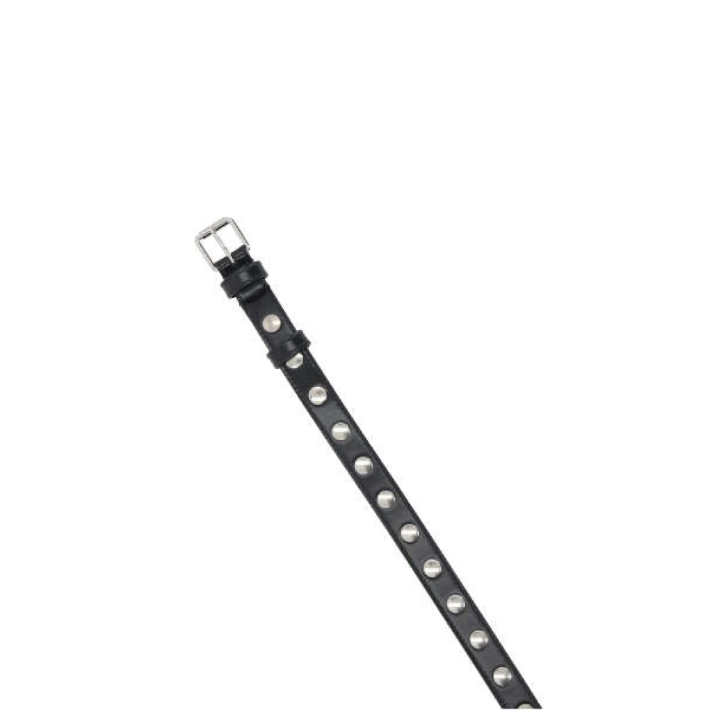 Gucci Zwart Leren Studs Riem Black Dames
