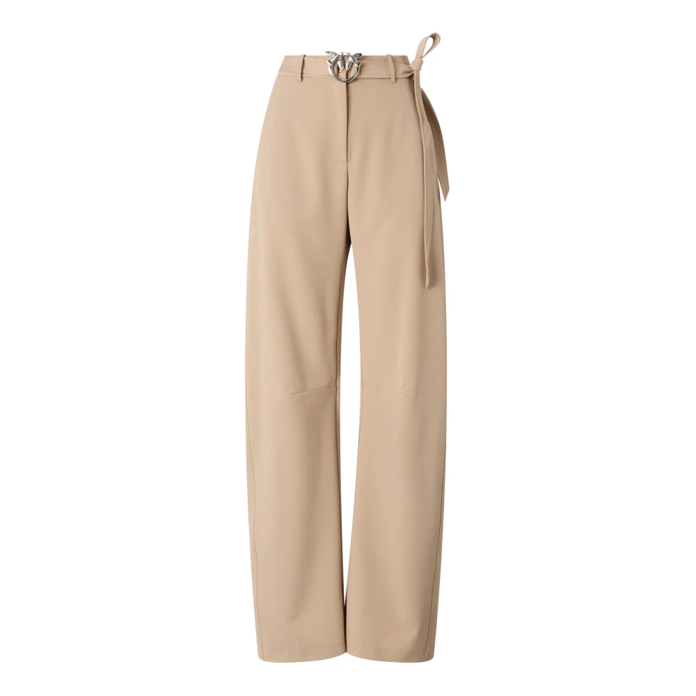 Pinko Kvinno Beige Byxor Dam, M, Love Birds Vida Byxor