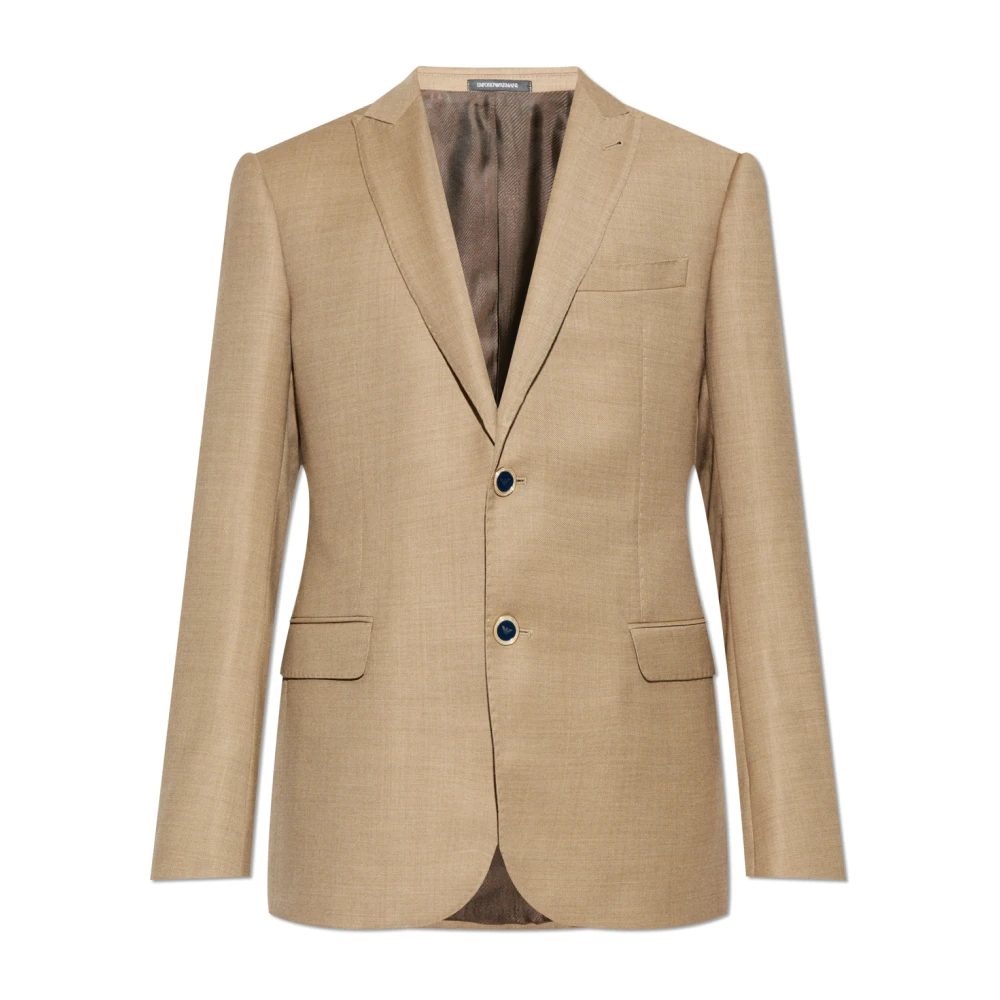 Emporio Armani Blazer met gesloten revers Beige Heren