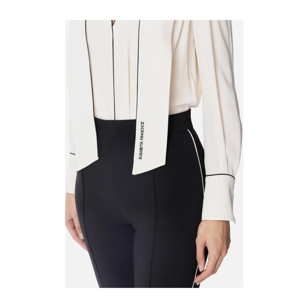 Elisabetta Franchi Ivoor Georgette en Crepe Jumpsuit White Dames