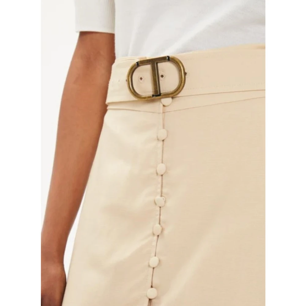 Twinset Lange Linnen Rok Beige Dames