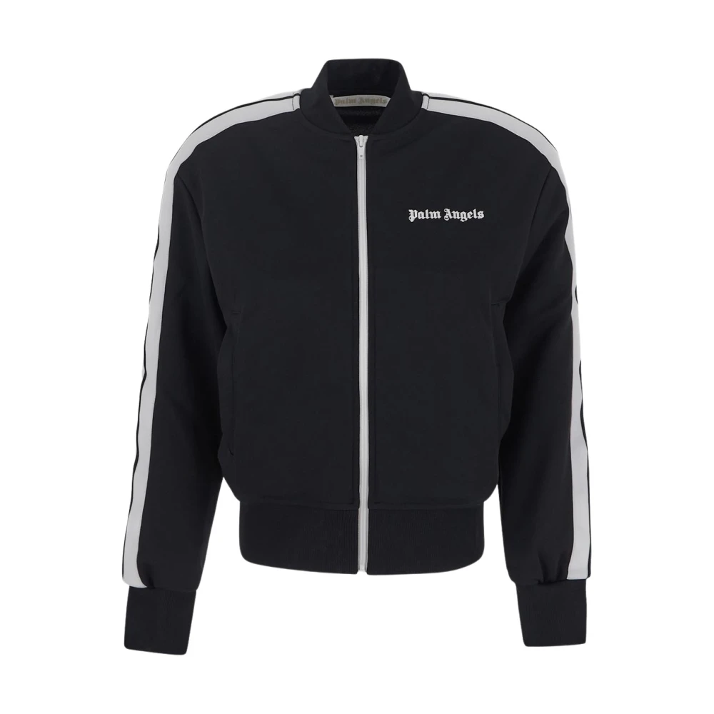Palm Angels Sweatshirt med dragkedja i Bomber Track Jacket-stil Black, Dam