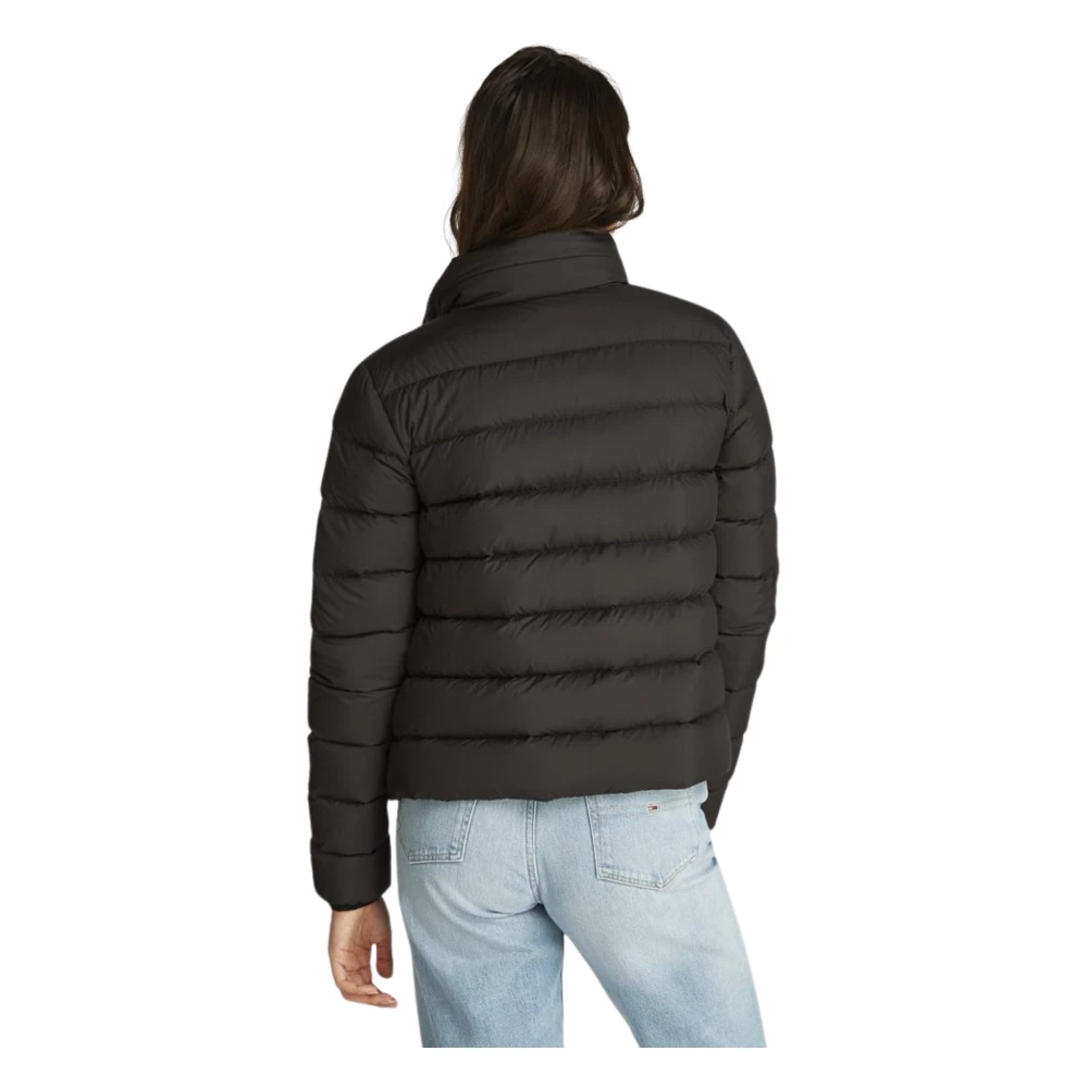 Tommy Hilfiger Zwarte Opstaande Kraag Donsjas Black Dames