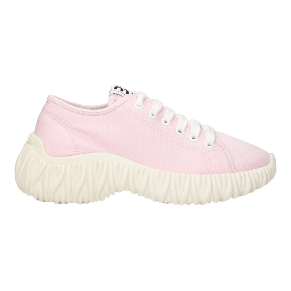 Miu Miu Women's Pink Fabric Sneakers With Logo Details