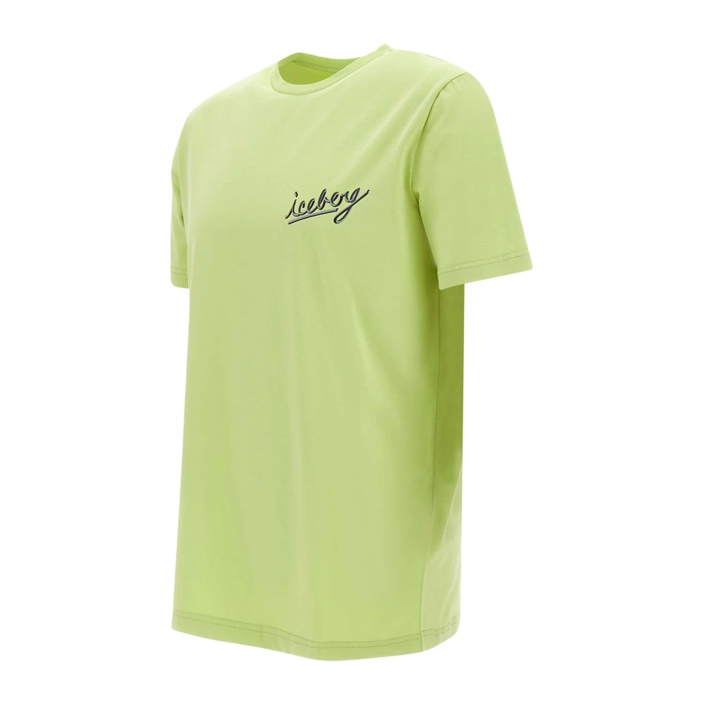 Iceberg Heren Limegroen Logo Print T-Shirt Green Heren