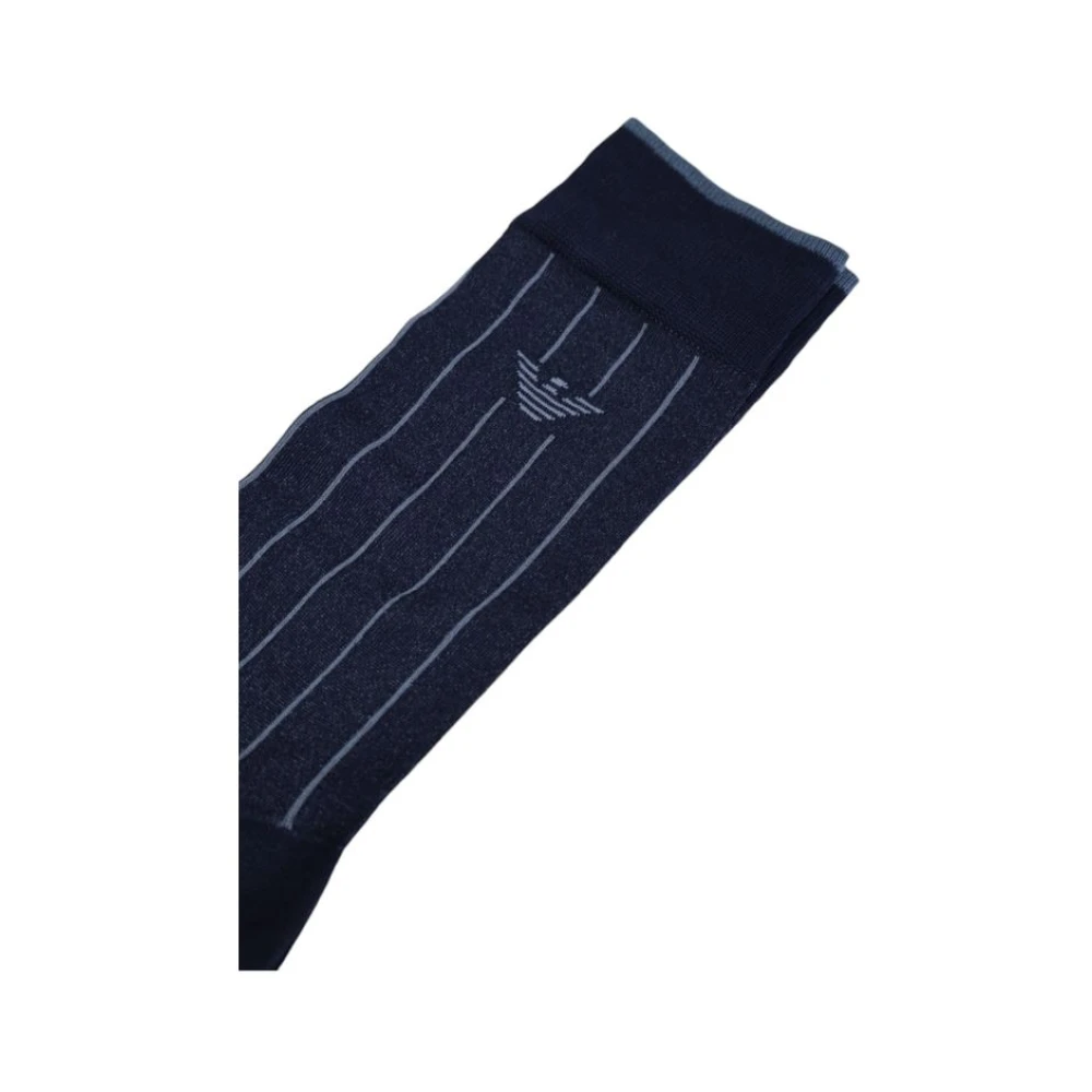 Emporio Armani Blauwe Katoenen Herensokken Herfst Winter Blue Heren