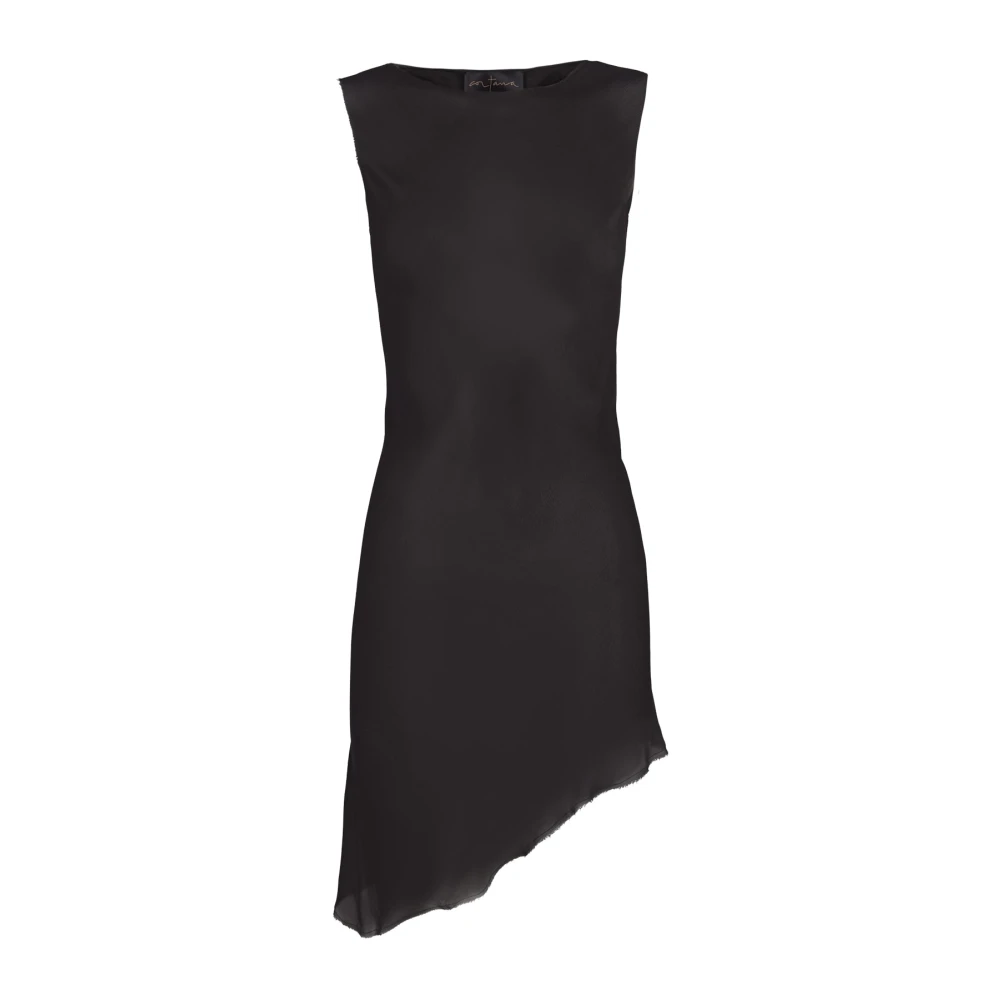 Cortana Nini mini zwart zijden jurk Black Dames