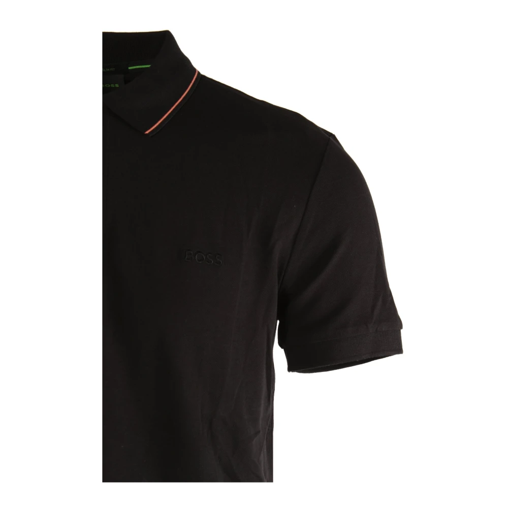 Hugo Boss Slim Fit Zwarte Katoenen Polo Shirt Black Heren