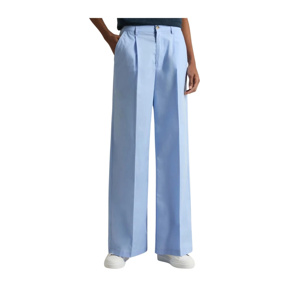Woolrich Blue Wide Trousers, Female, W29, Wide Chino Trousers