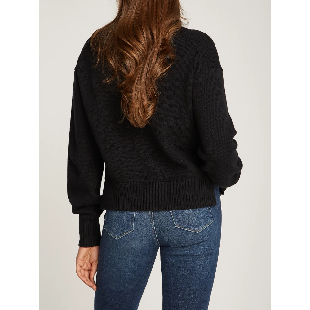 Calvin Klein Zwarte trui met intarsia ontwerp Black Dames
