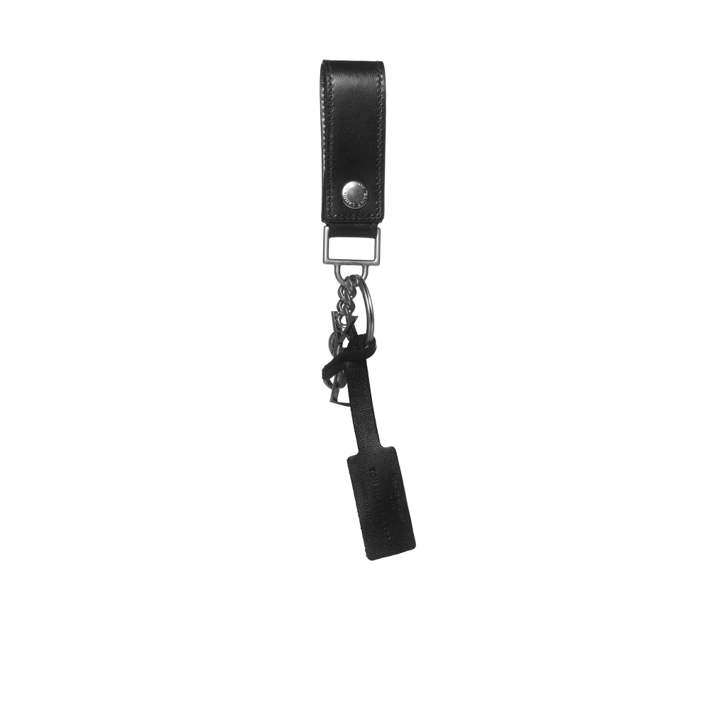 Saint Laurent Cassandre Sleutelhanger met YSL Logo Black Unisex