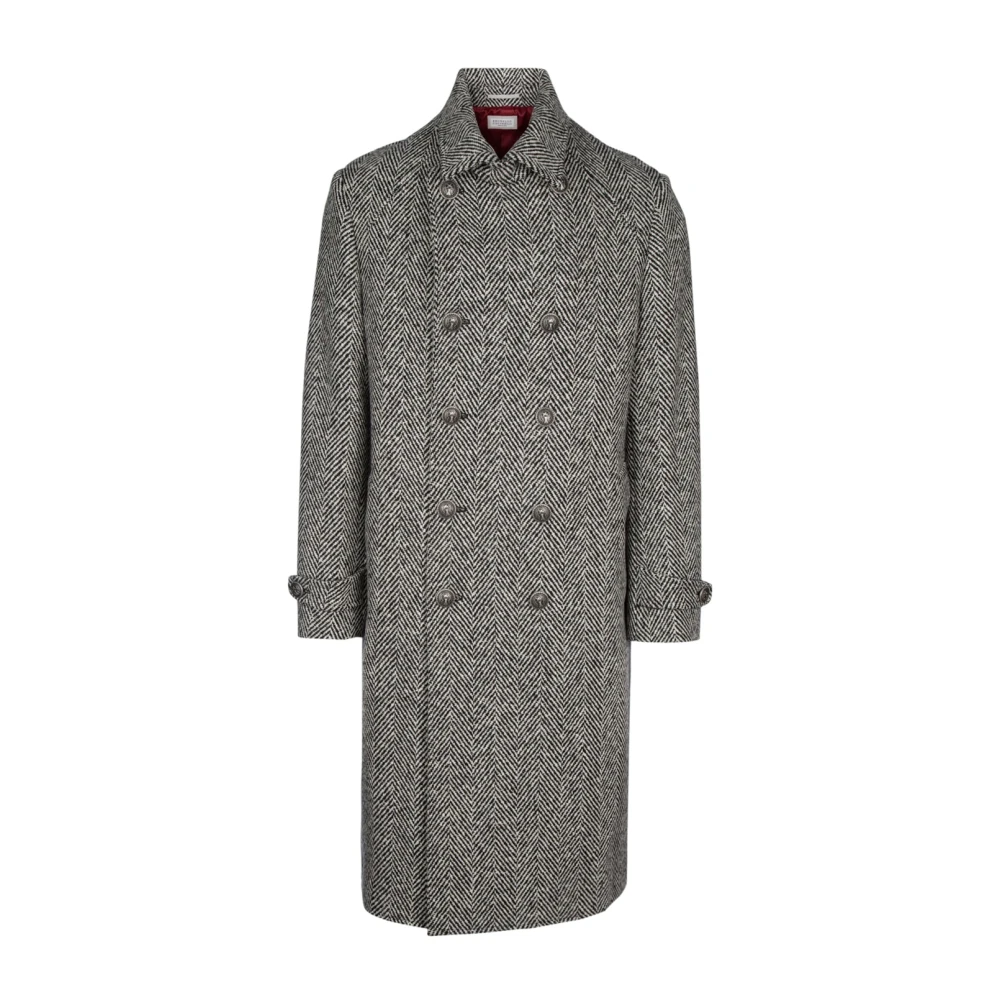 Brunello Cucinelli Men's Gray Stylish Overcoat For