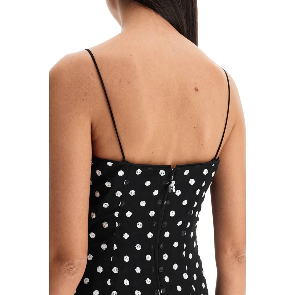 Rotate Birger Christensen Polka Dot Sequin Midi Jurk Black Dames