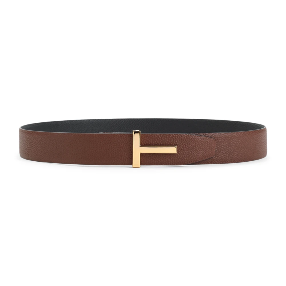 Tom Ford Gestructureerde leren riem Brown Heren