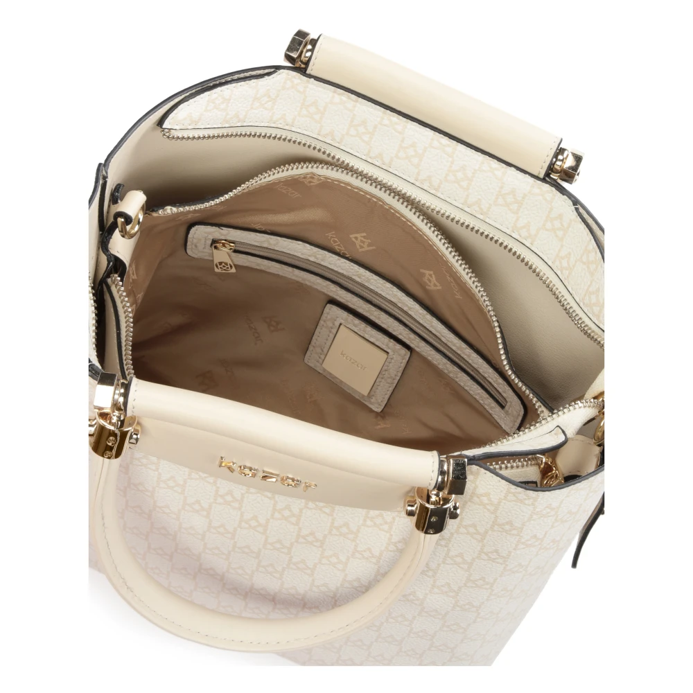 Kazar Leren tas met een verwijderbaar zakje White Dames