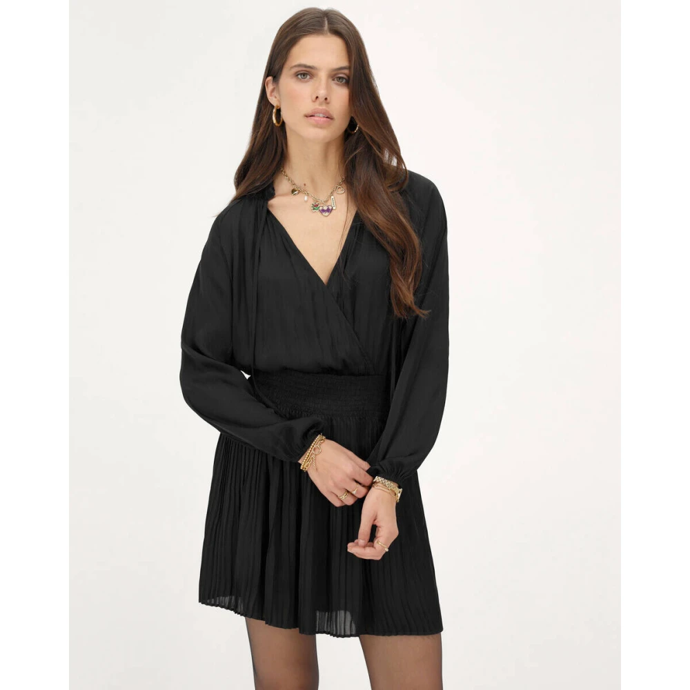 My Jewellery Satin Plisse Rok Jurk Black Dames