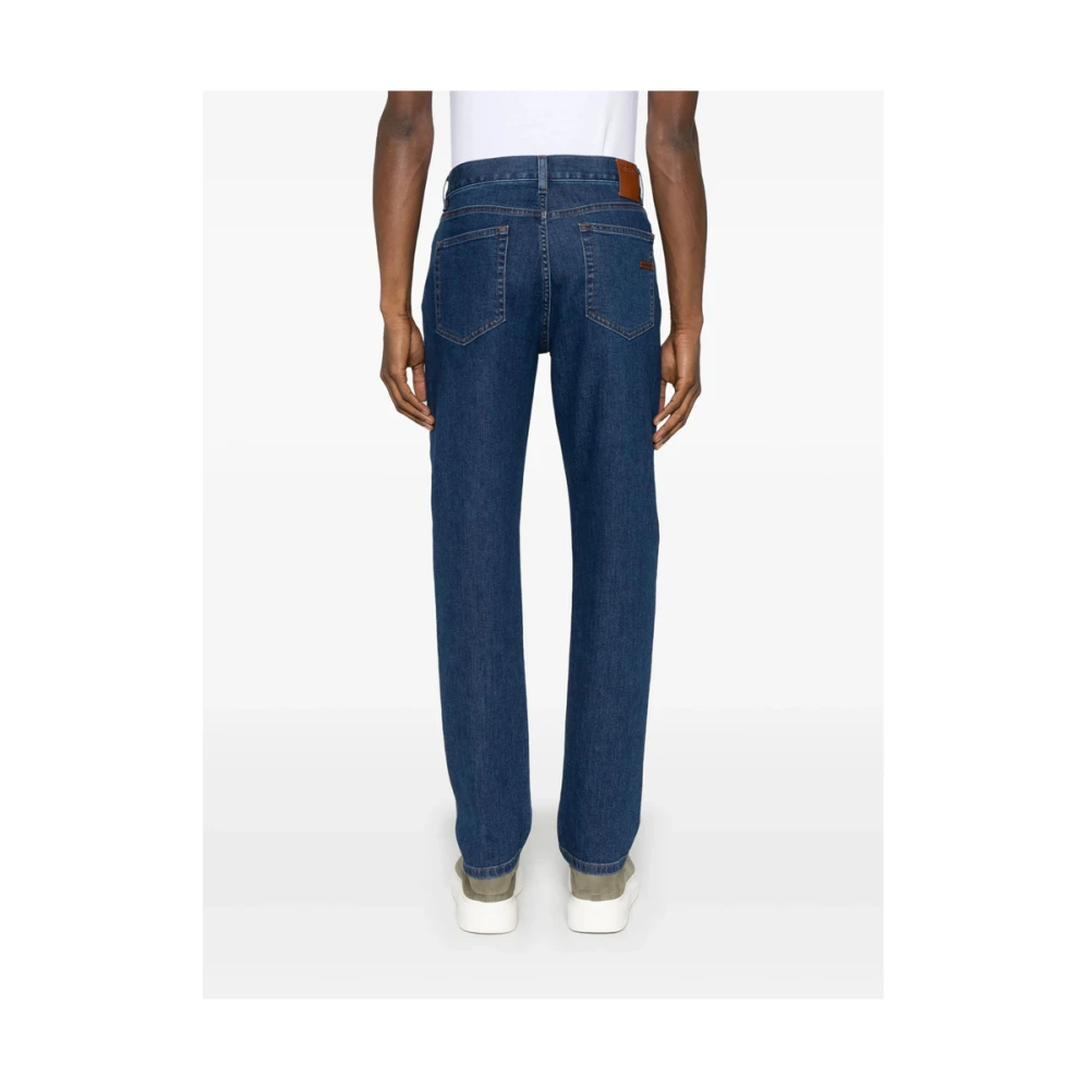 Ermenegildo Zegna Indigo Blauwe Klassieke Vijf Zak Jeans Blue Heren