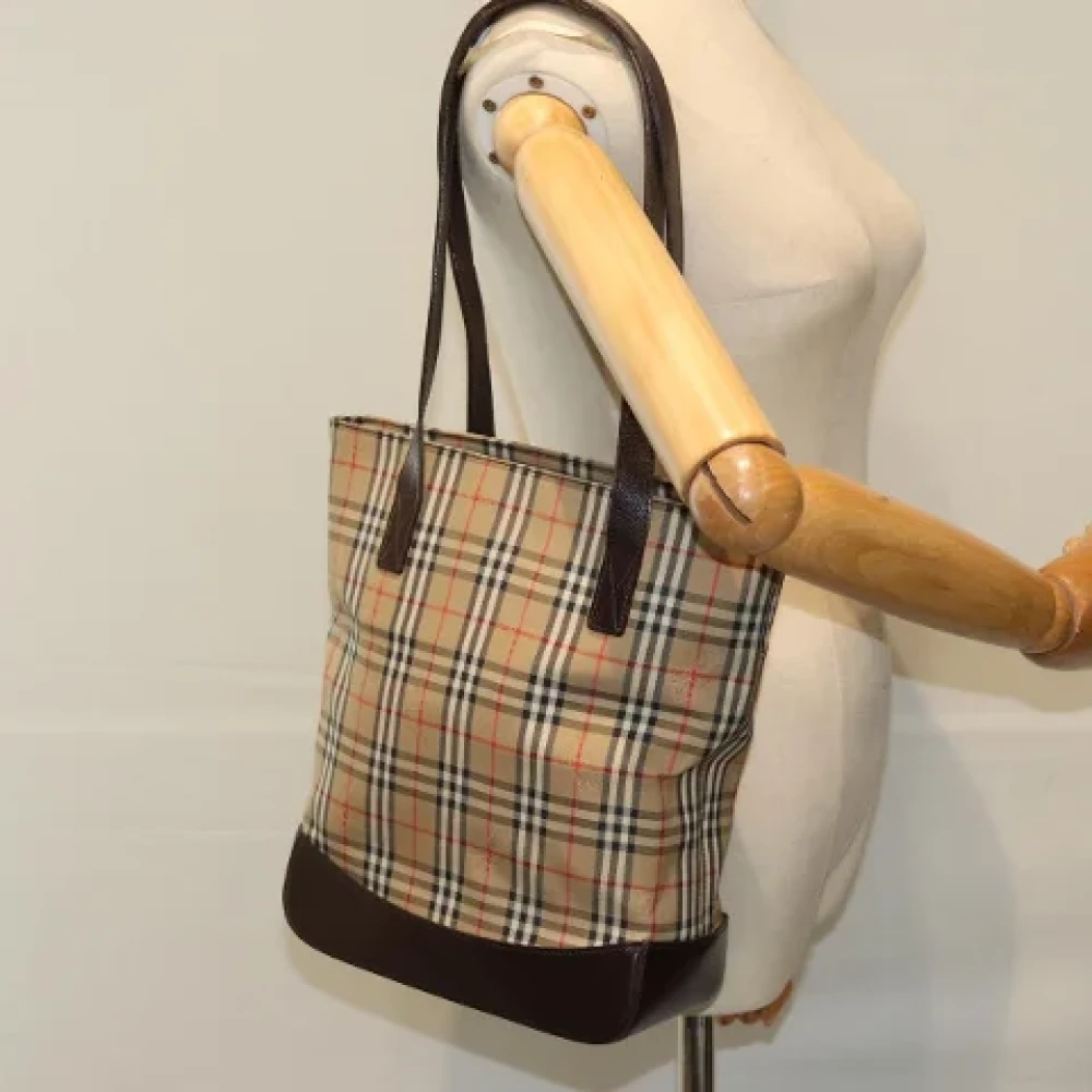 Burberry Vintage Pre-owned Canvas shoulder-bags Beige Dames