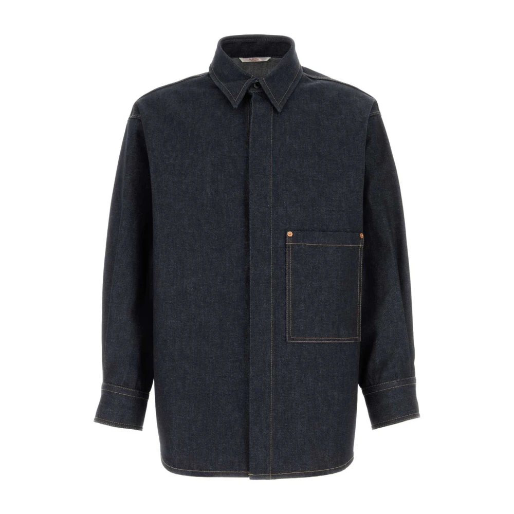 Valentino Garavani Men's Blue Camicia In Denim - Denim Shirts - M - Shirts
