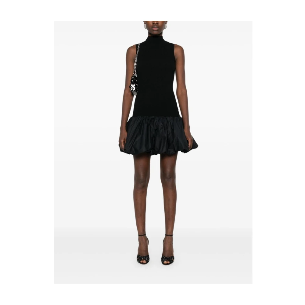 Rotate Birger Christensen Zwart Gebreide Racer Cut Jurk Black Dames
