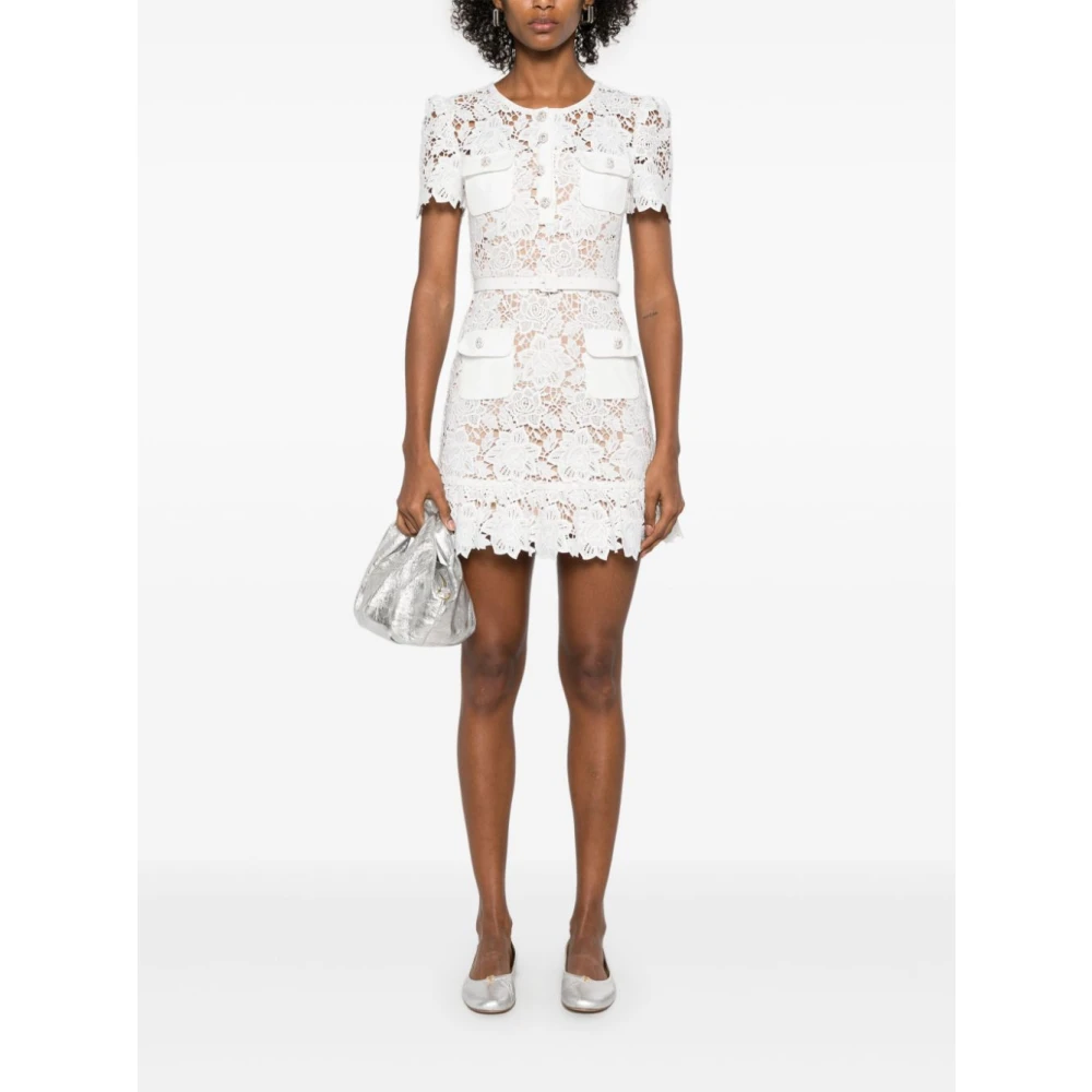 Self Portrait Witte Jurk met Uniek Design White Dames