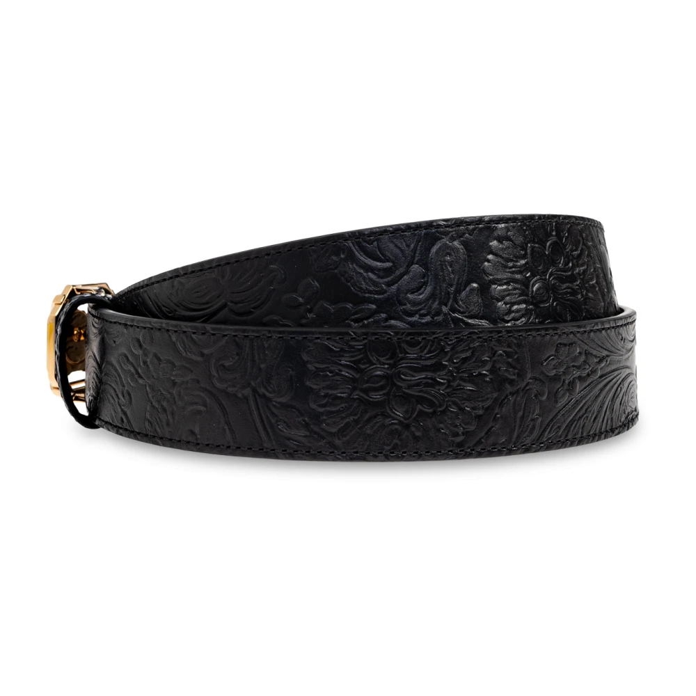 Versace Leren riem Black Heren
