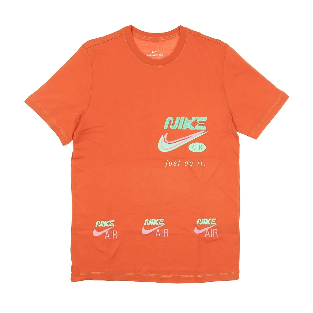Nike Men's Orange Training T-Shirts & Tops, Xl, Sportswear Tee With Swoosh Print
