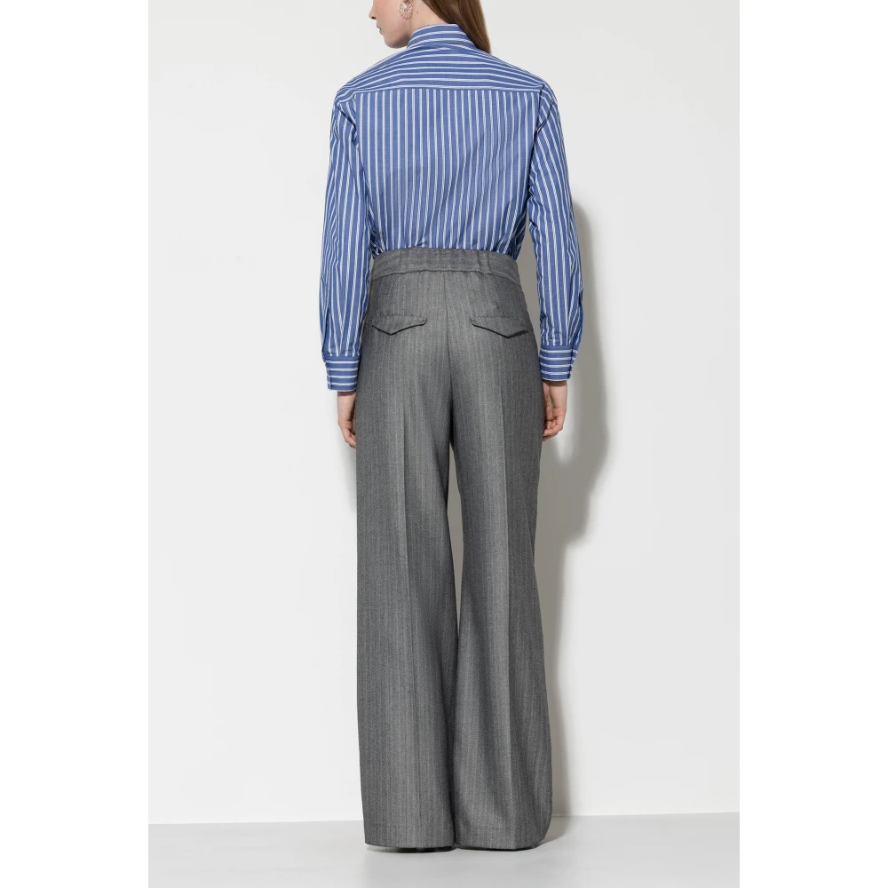 LUISA CERANO Visgraat Wideleg Broek met Strepen Beige Dames