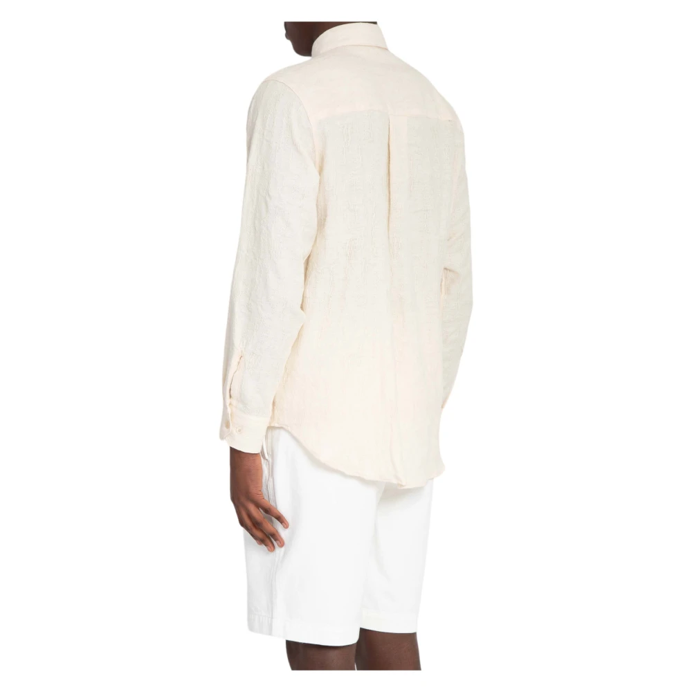 Sunflower Jacquard Shirt in Ace Stijl Beige Heren