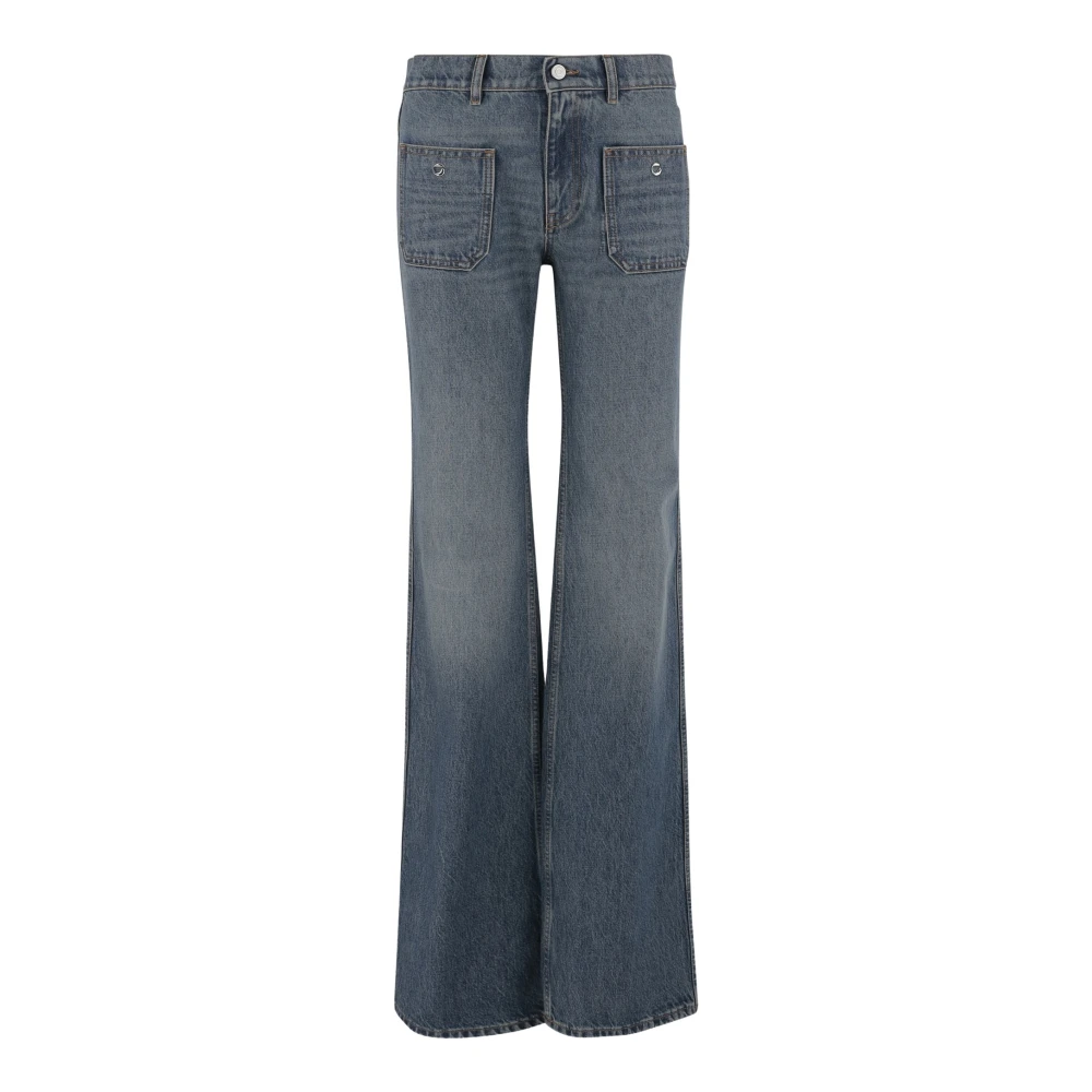 Coperni Wijde Pijp Katoen Denim Jeans Blue Dames