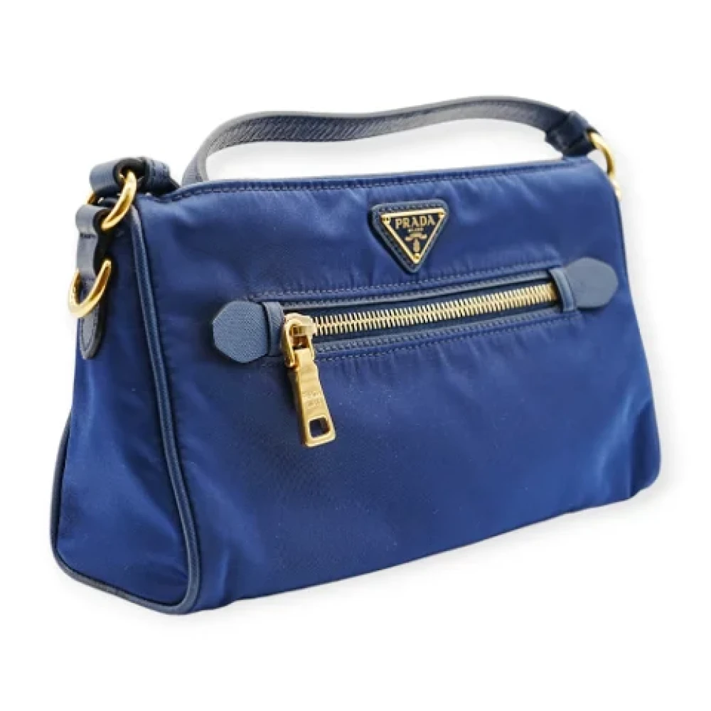 Prada Vintage Pre-owned Nylon prada-bags Blue Dames