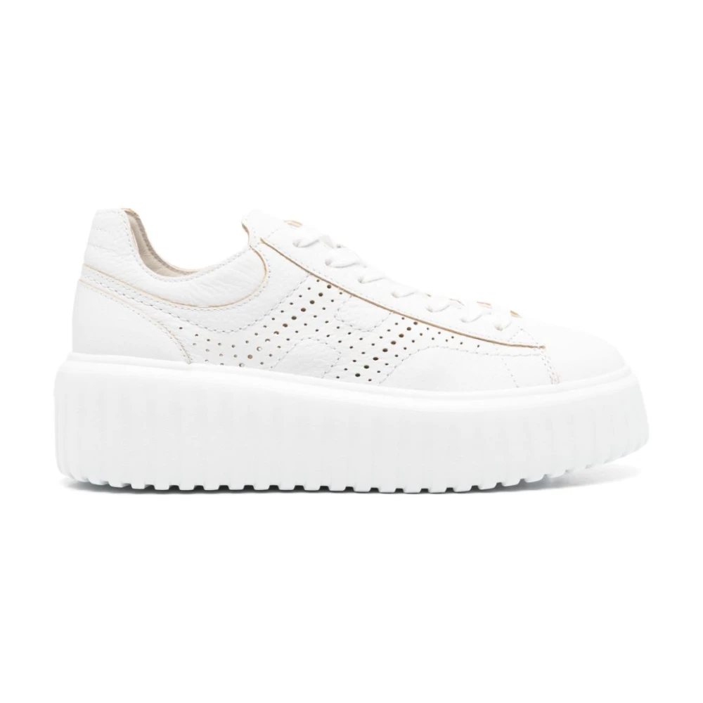 Hogan Women's White Sneakers, 4 Uk, H-Stripes Trainers