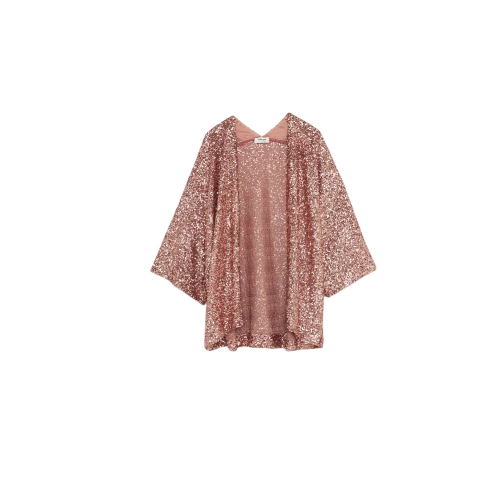 Ottod'Ame Paillet Open Front Jas Pink Dames