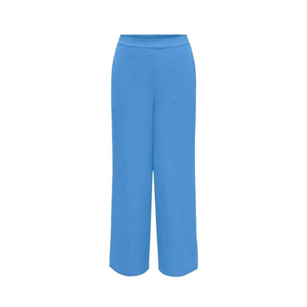 Only Women's Blue Loose Fit Viscose Trousers - Wide Trousers - S - Trousers
