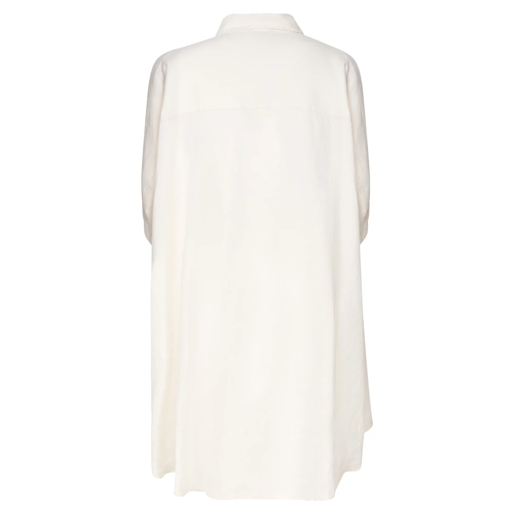 Ottod'Ame Linnen Overhemdjurk Ivoor Kleur Beige Dames