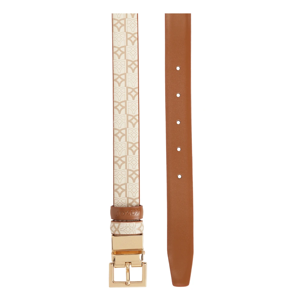 Kazar Dubbelzijdige riem in beige en bruine kleur met monogrammen Beige Dames