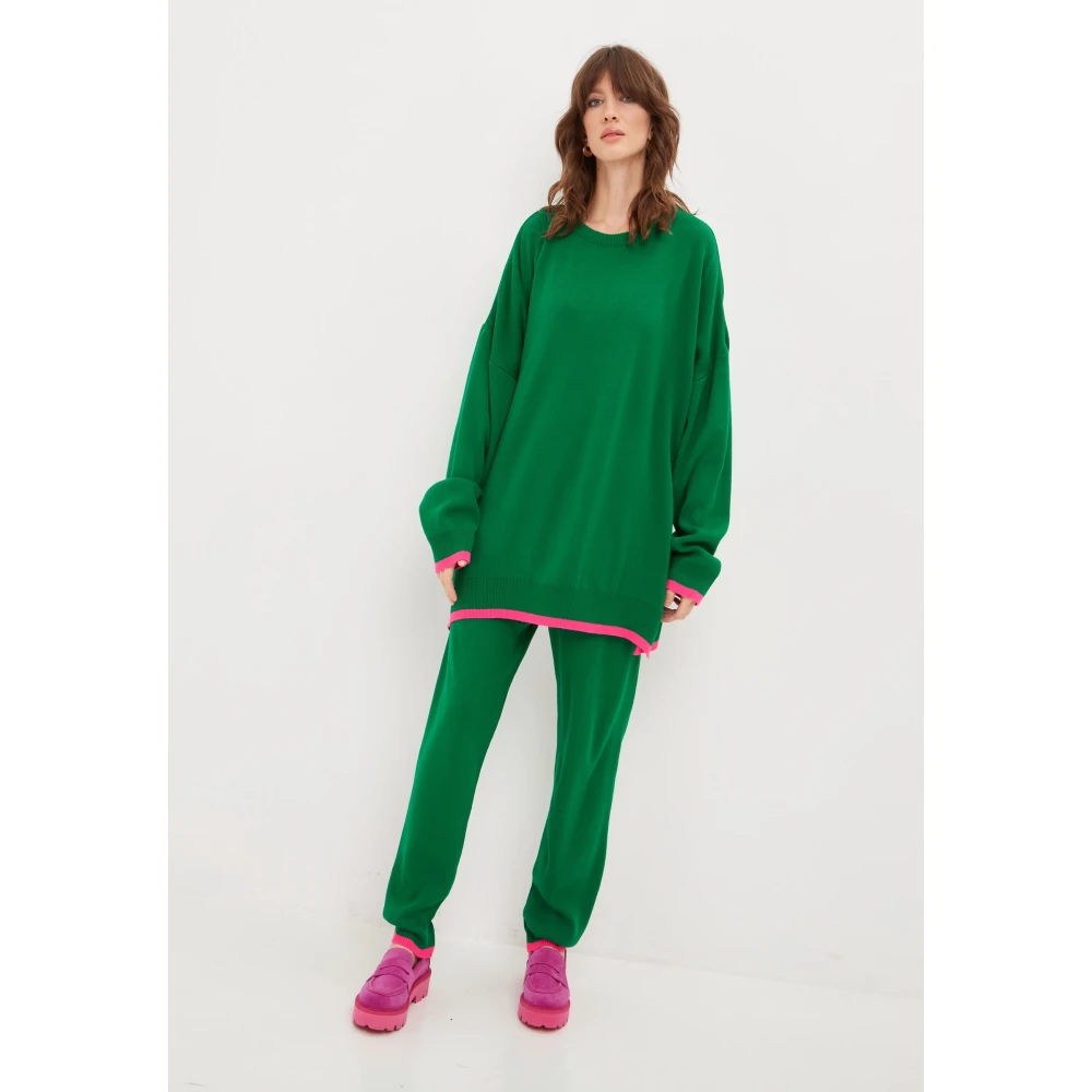 Cesare Gaspari Oversized Jogger set Groen Green Dames