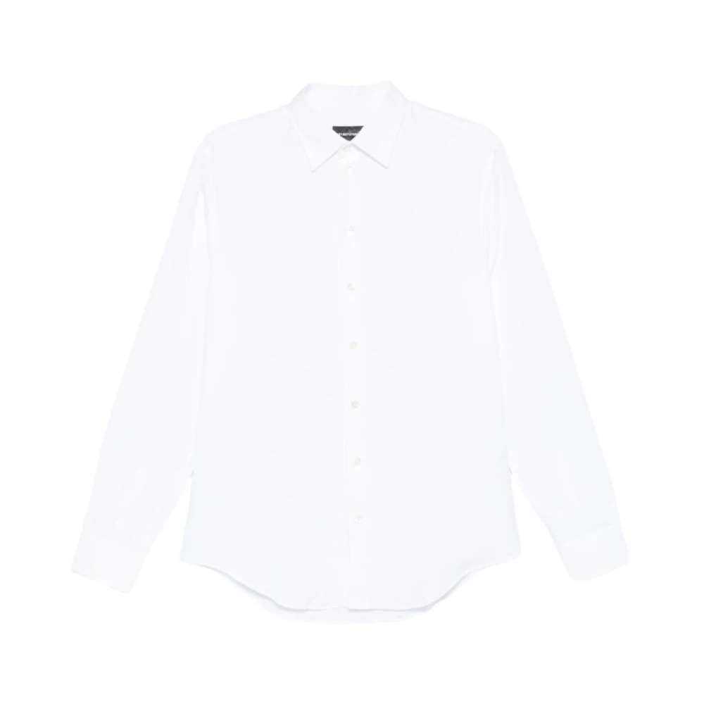 Emporio Armani Mannelijk Wit Overhemden Heren, 3XL, Katoen, Katoenen Overhemd