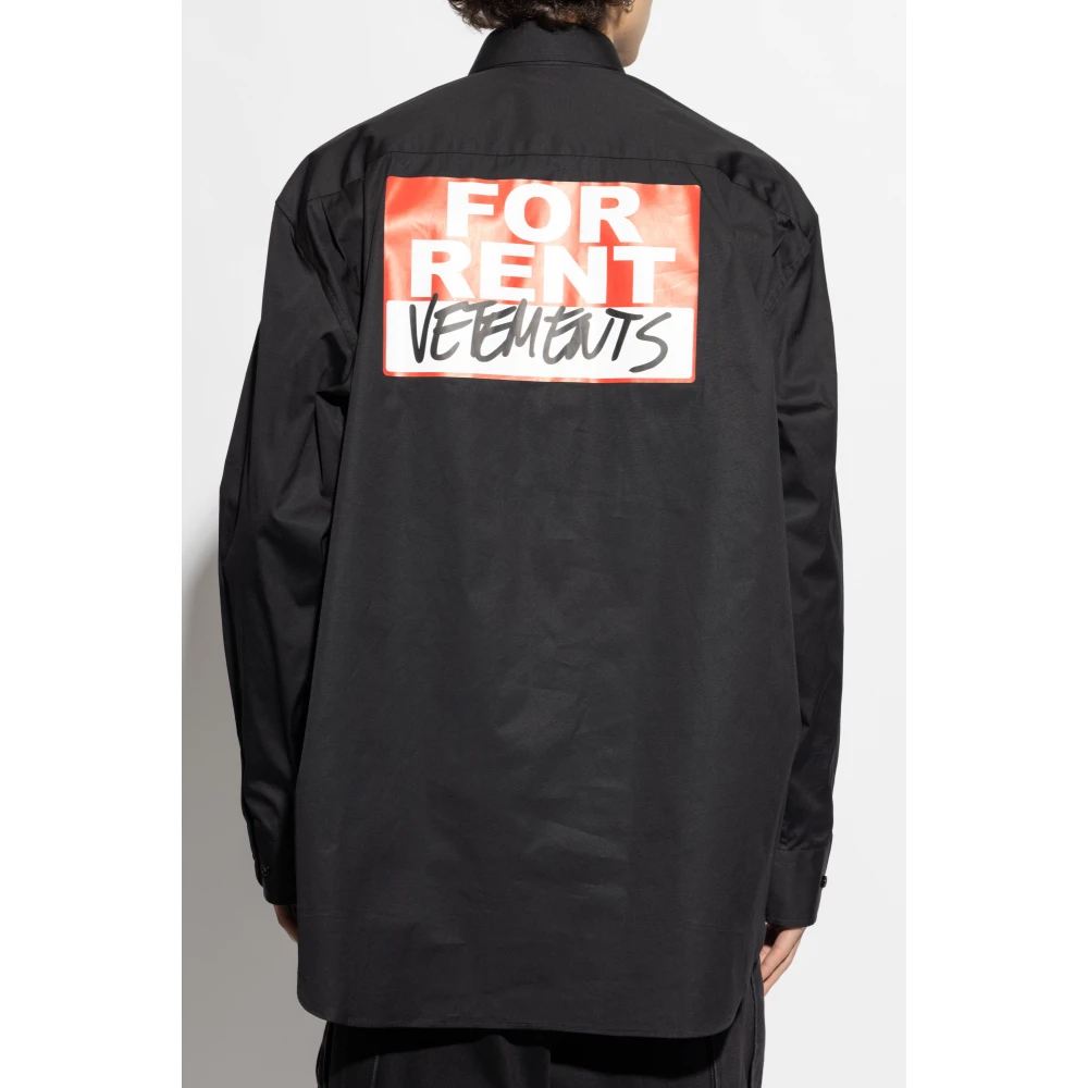 Vetements Shirt met logo Black Heren