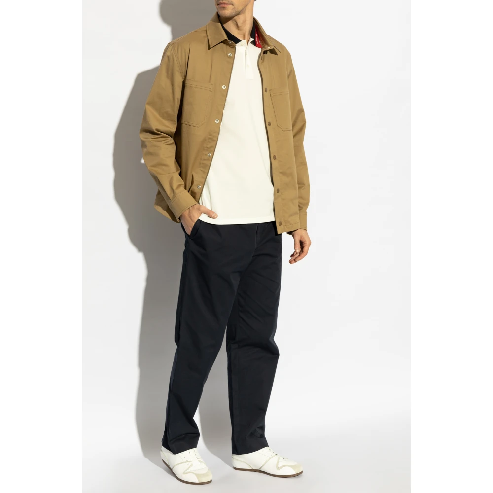 Moncler Katoenen polo met logo White Heren
