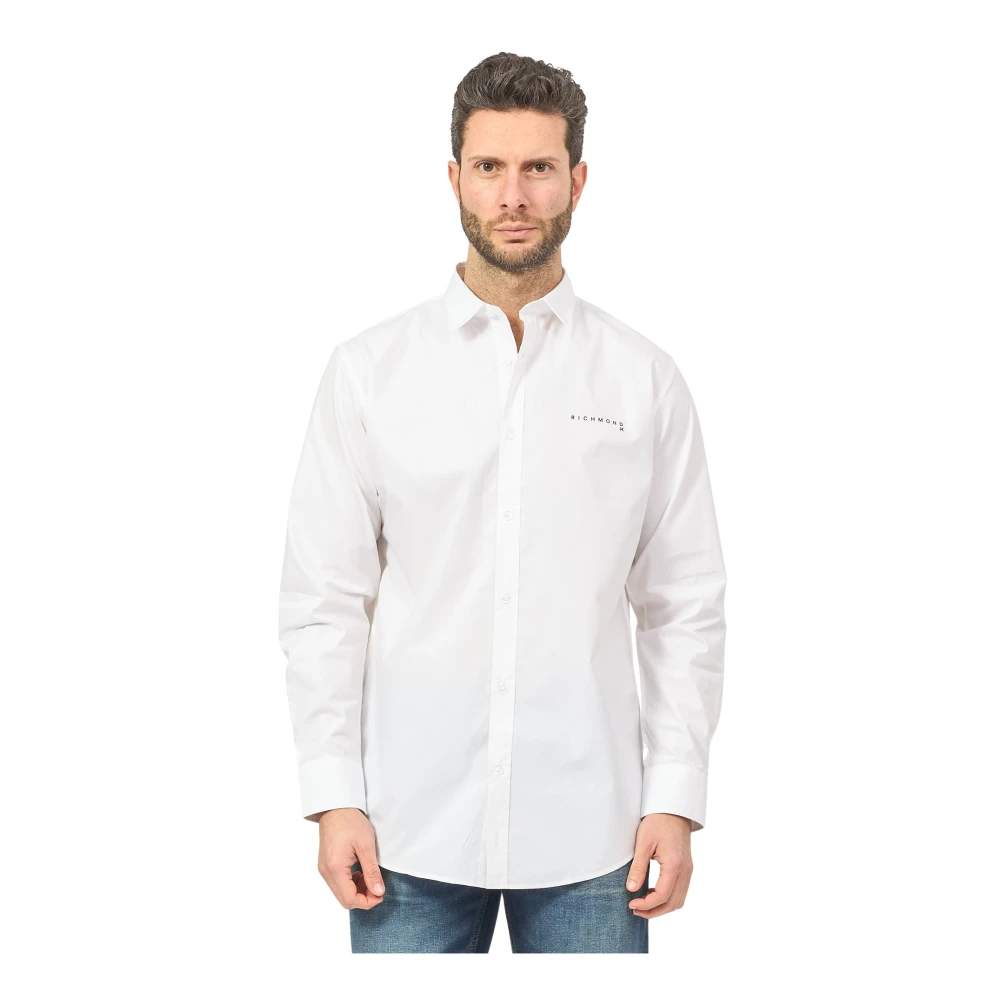 Richmond Wit Logo Button-Up Shirt White Heren