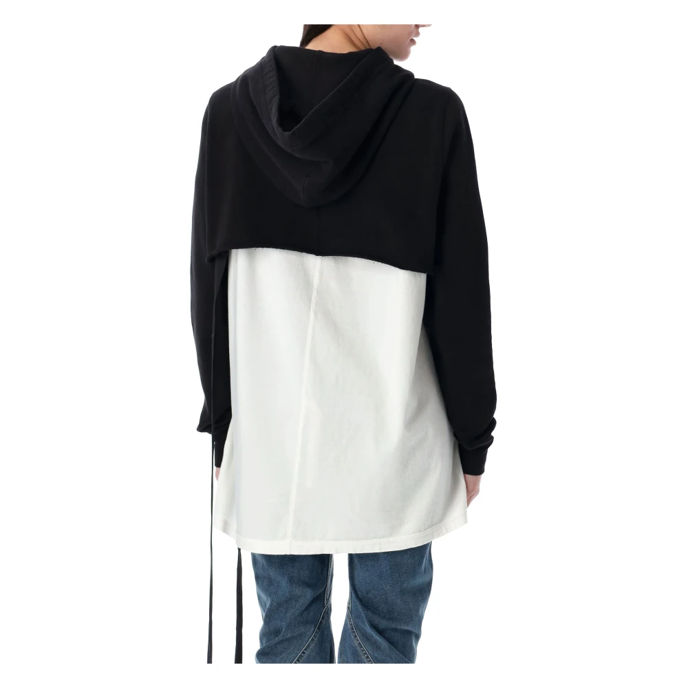 Rick Owens Zwart Cropped Hoodie Topwear Black Dames