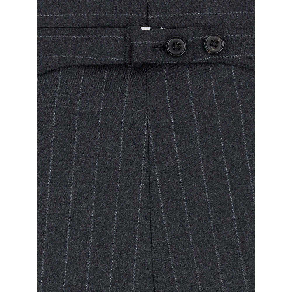 Thom Browne Grijze Gestreepte Wollen Broek Gray Heren