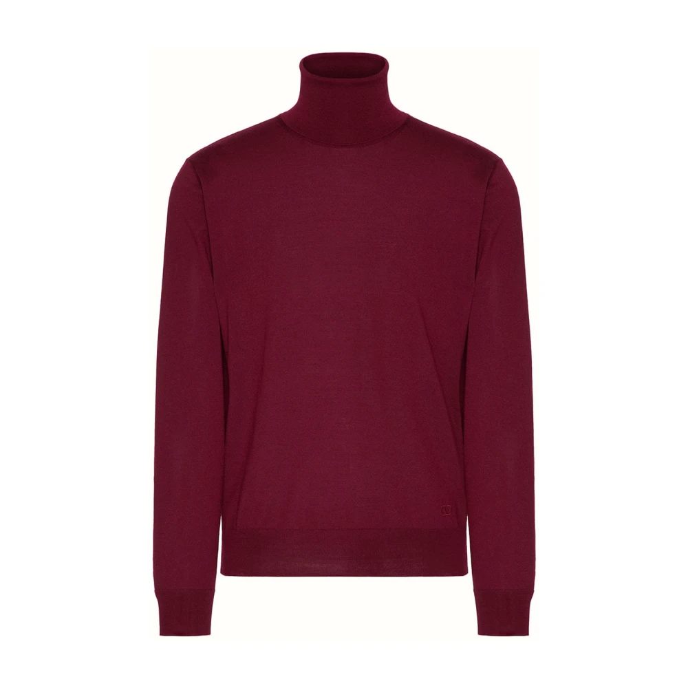 Valentino Garavani Red Stylish Jumper With Unique Design - Male - Turtlenecks - M - Knitwear