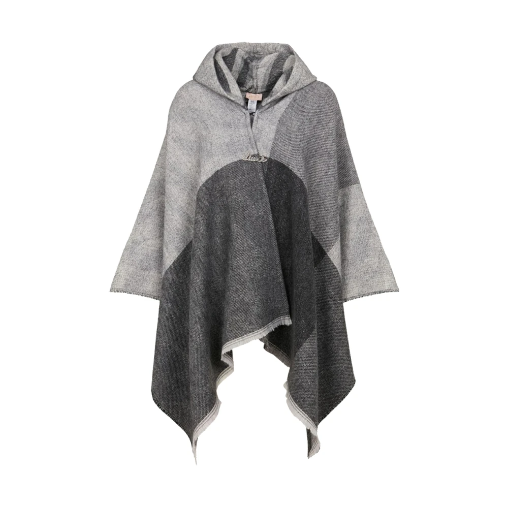 Liu Jo Zwarte Zachte Jassen Elegante Poncho Black Dames