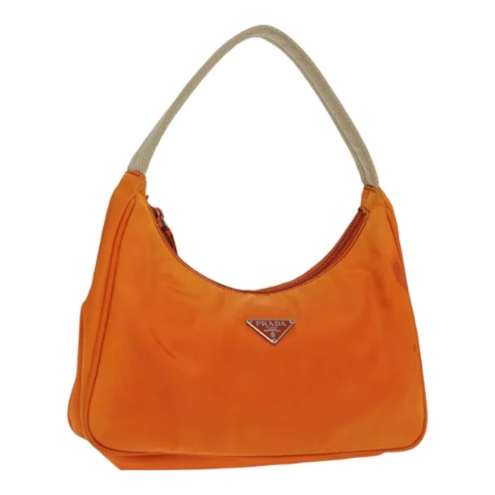 Prada Vintage Pre-owned Nylon handbags Orange Dames