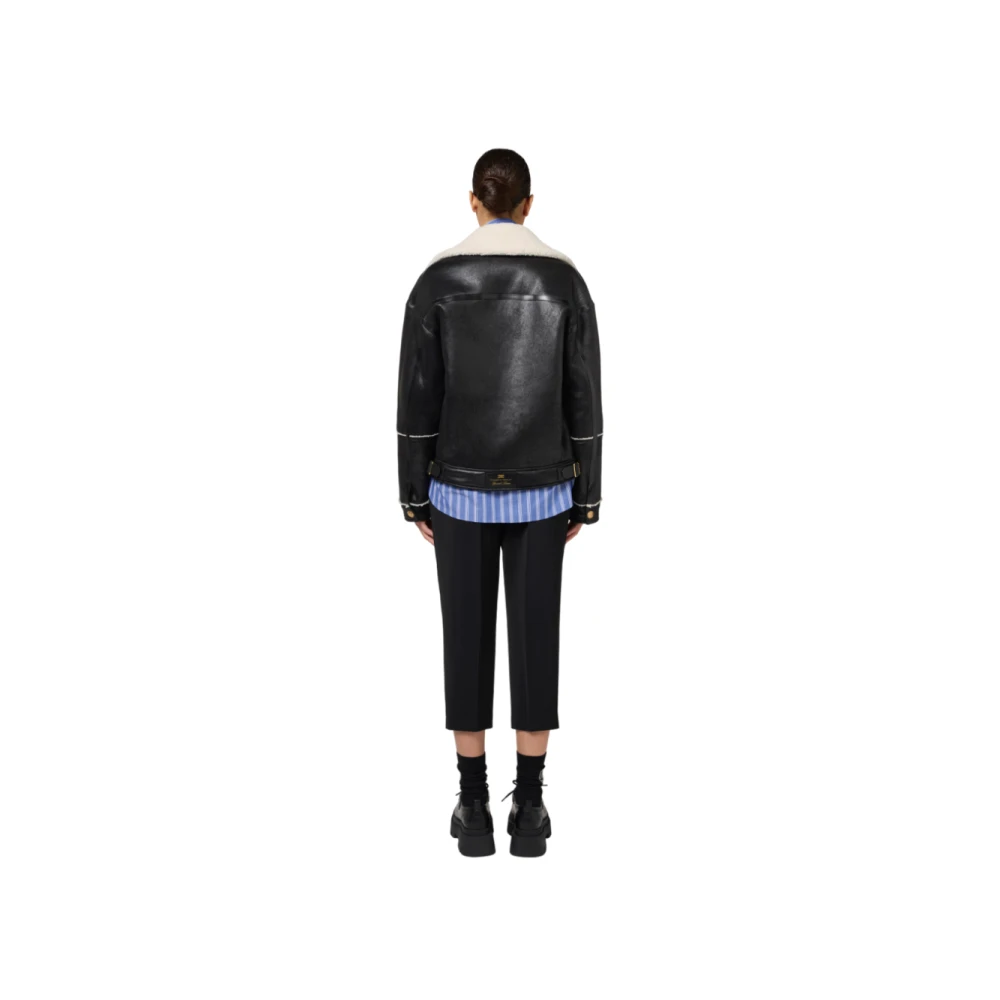 Elisabetta Franchi Zwarte Jassen voor Vrouwen Black Dames